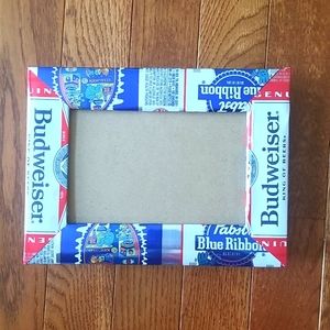 Budweiser & Pabst Blue Ribbon beer can picture frame